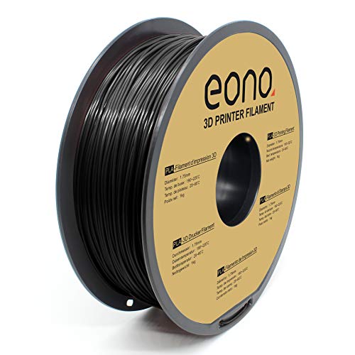 Amazon Brand- Eono Filament PLA 1.75mm, 3D Drucker PLA Filament 1kg Spool, Schwarz, Genauigkeit 0.03 mm  