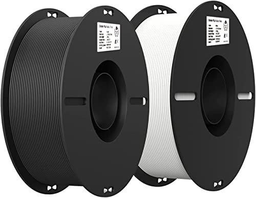 Creality Ender PLA Filament 1,75mm 2 Packs für 3D-Drucker, 2 x 1kg Spule 3D Druck Filament, Maßgenauigkeit +/- 0,03mm, passend für die meisten FDM 3D Drucker, Weiß & Schwarz, Polylactide  